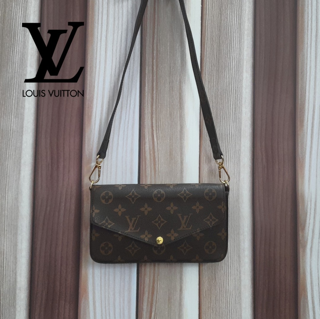 Tas Louis Vuitton AR2189 Black Masenger Bags, Barang Mewah, Tas