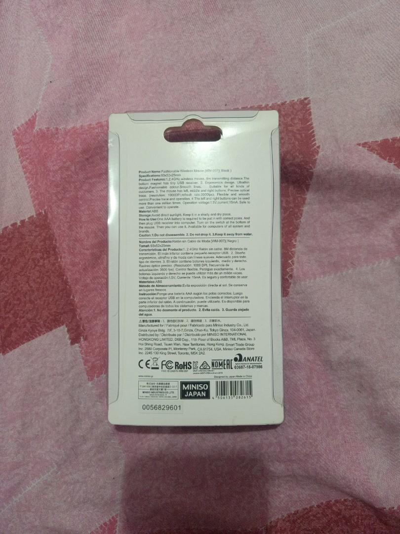 Miniso Portable Wireless Mouse (Category: Mouse & Mousepads) located in Manila. Submitted by quirkykpopper (Listing ID 1153914997, Image 2). Description: MINISO PORTABLE AND WIRELESS MOUSE -Bought from Miniso @ P399.00 -Used only for a few times -RFS: we have lots of mouse already DM me for more info.