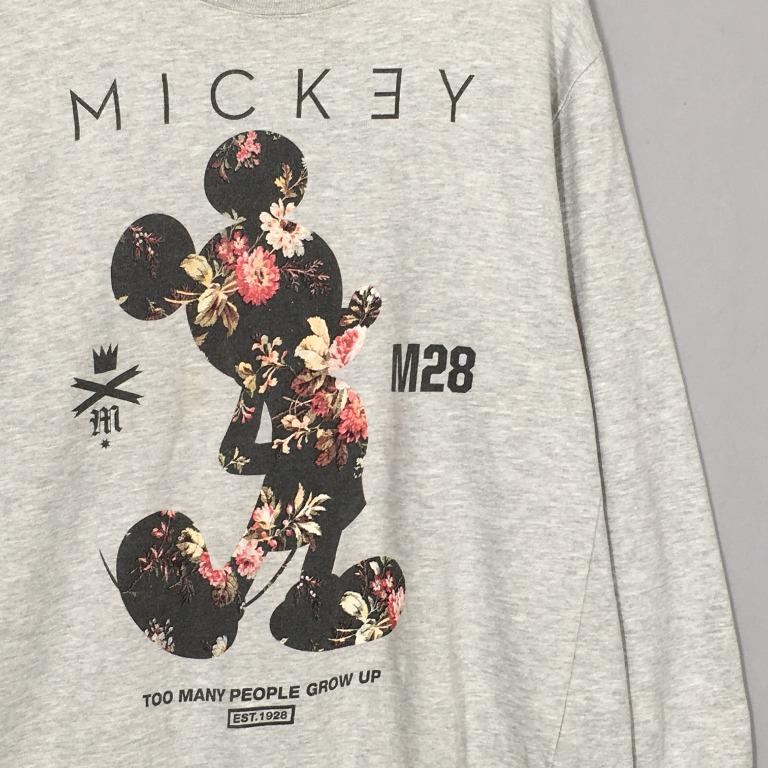 Minnie Mickey Mouse Floral Neff Disney Sweatshirt Baggy Size L