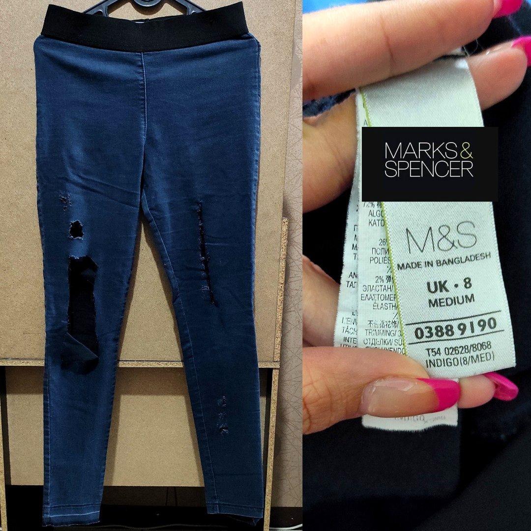 M\u0026S ripped jeans navy, Fesyen Wanita 