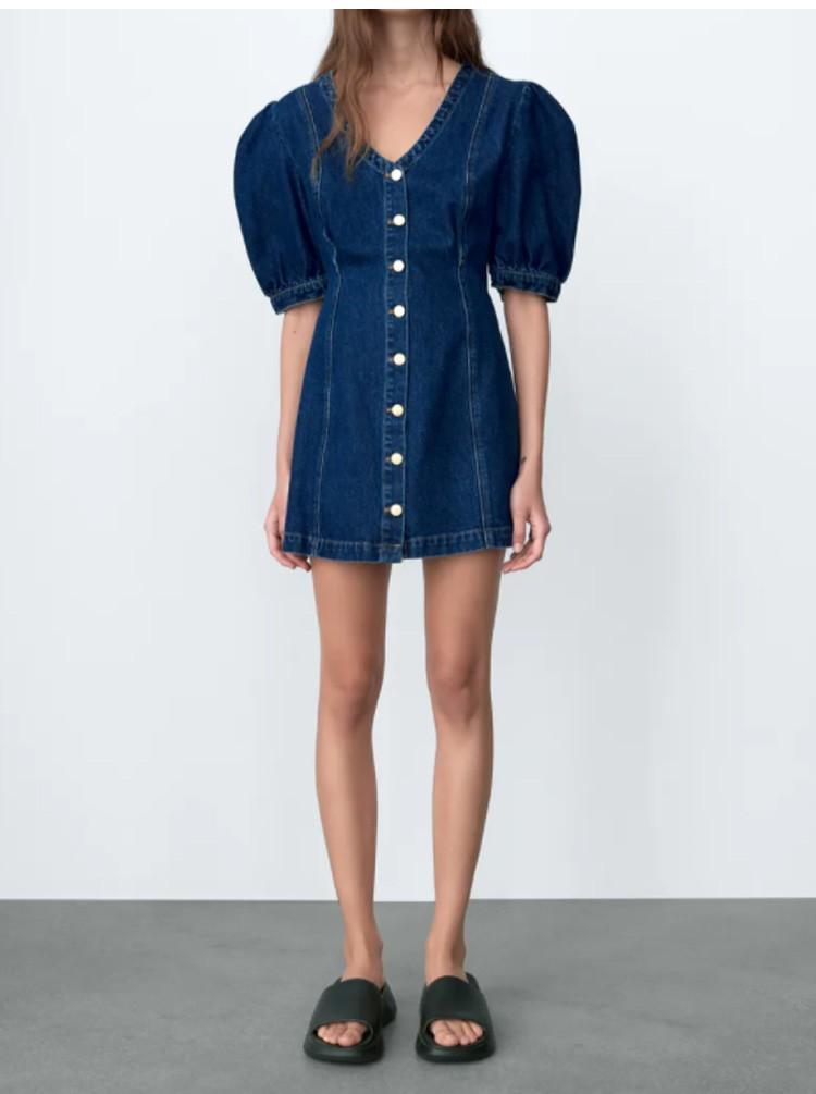 NEW ZARA mini denim dress, Women's Fashion, Dresses & Sets, Dresses on