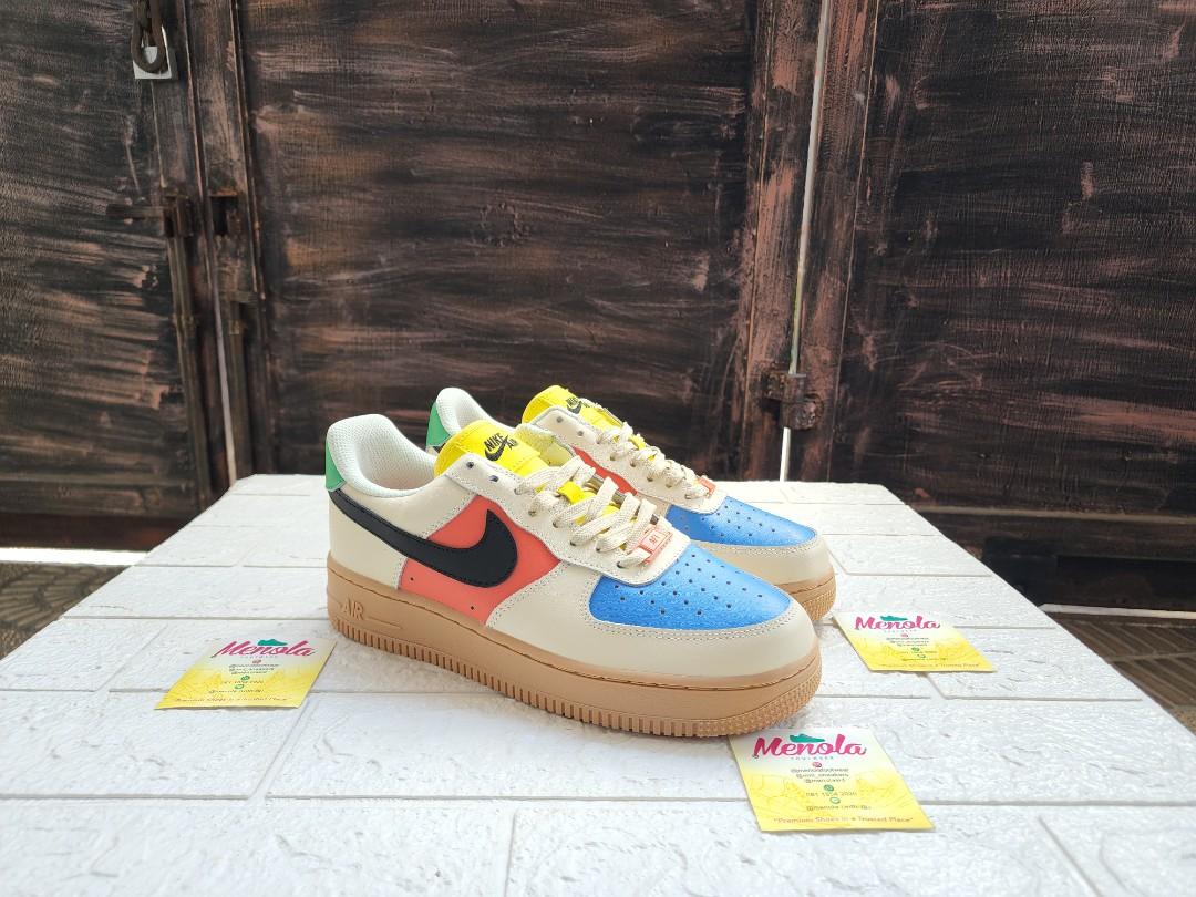Nike Air Force Low Sail Multicolour, Fesyen Pria, Sepatu