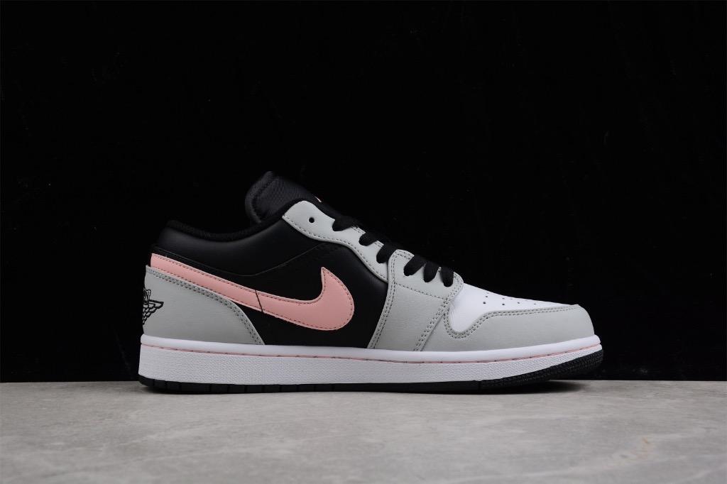 Air Jordan 1 Low White Grey Black Pink 553558-062