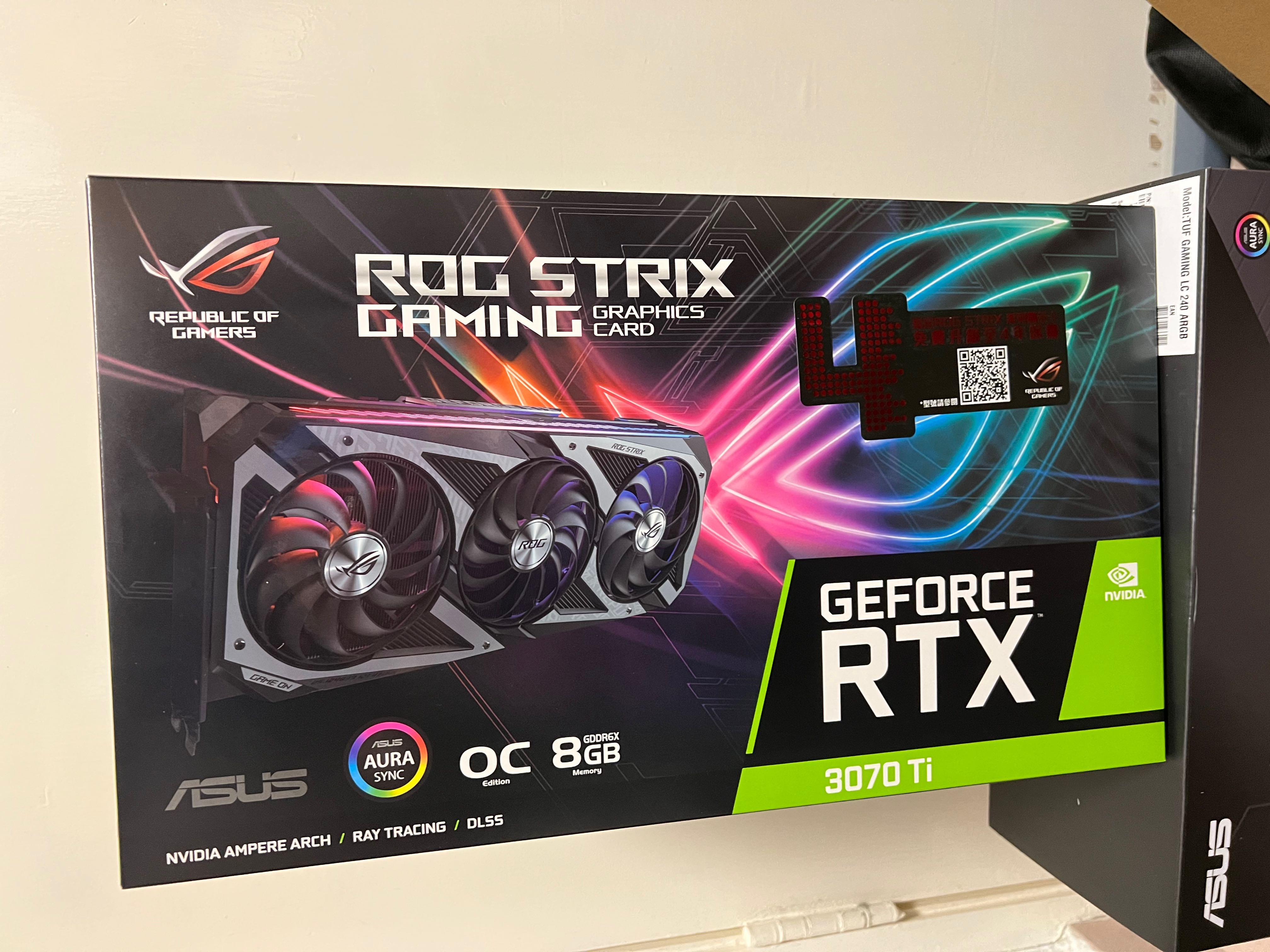 ROG STRIX GeForce RTX 3070 Ti O8G GAMING 顯示卡, 電腦＆科技, 桌上 