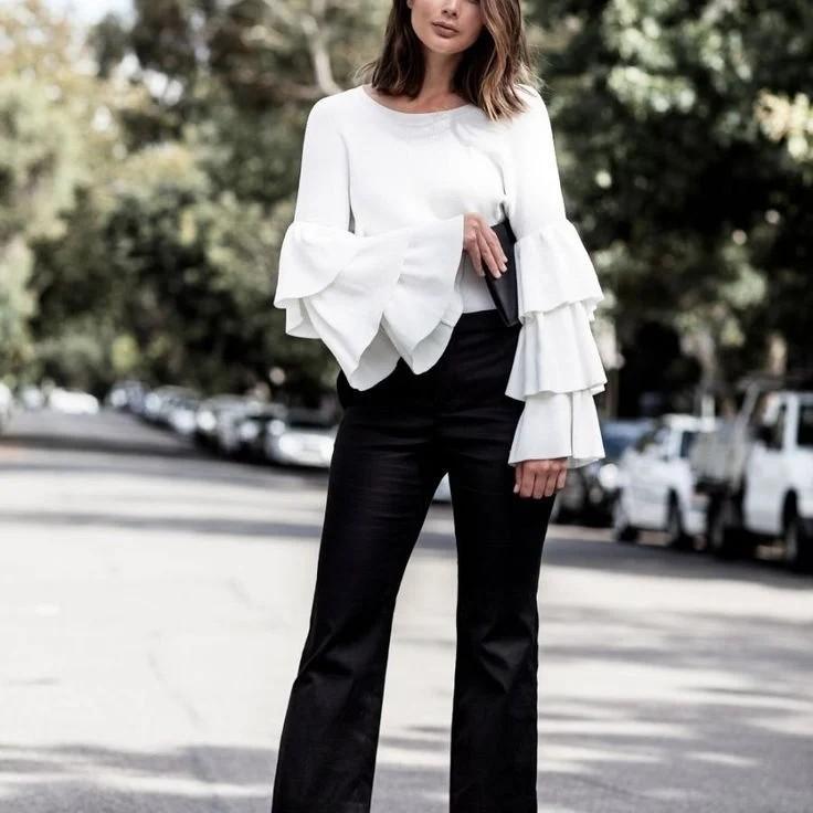 Ruffle sleeve top, Fesyen Wanita 