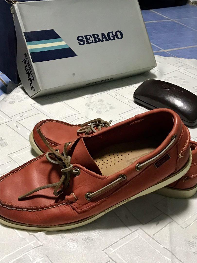 Sebago docksides red-orange, Men's 
