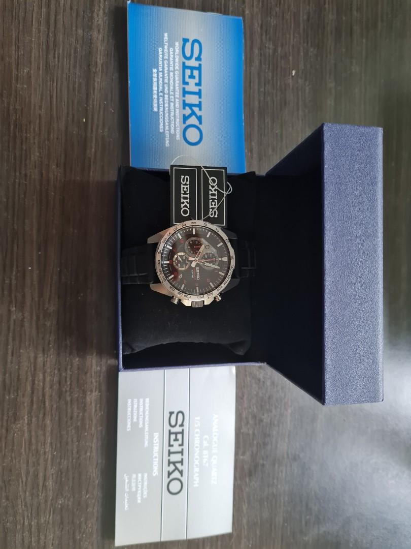 Seiko SSB325P1 Chronograph Motosportz Man Black Dial Black Resin Strap,  Fesyen Pria, Jam Tangan di Carousell