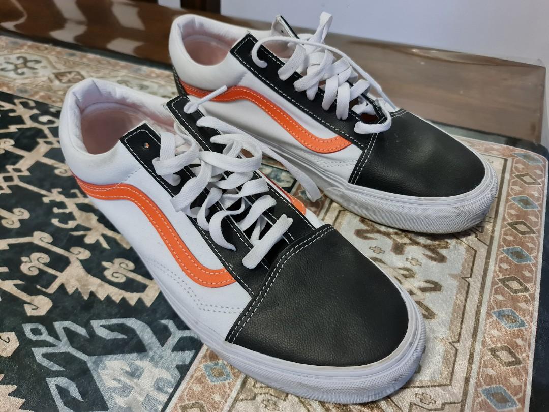 White and cheap orange vans