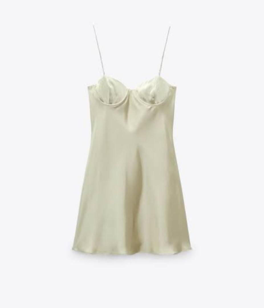 Zara jewel strap satin Effect dress 