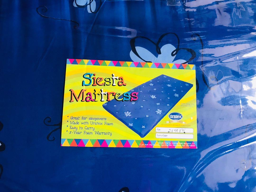 30” Uratex Foldable Siesta Mattress Super Single (Color & Design Varies) (Category: Bed Frames & Mattresses) located in Manila. Submitted by rotalie (Listing ID 1153956470, Image 2). Description: 30” Uratex Foldable Siesta Mattress Super Single (Color & Design Varies) 2” x 30” x 75” Color and design varies 5 years warranty Ideal for sleepovers Uratex foam Easy to carry .