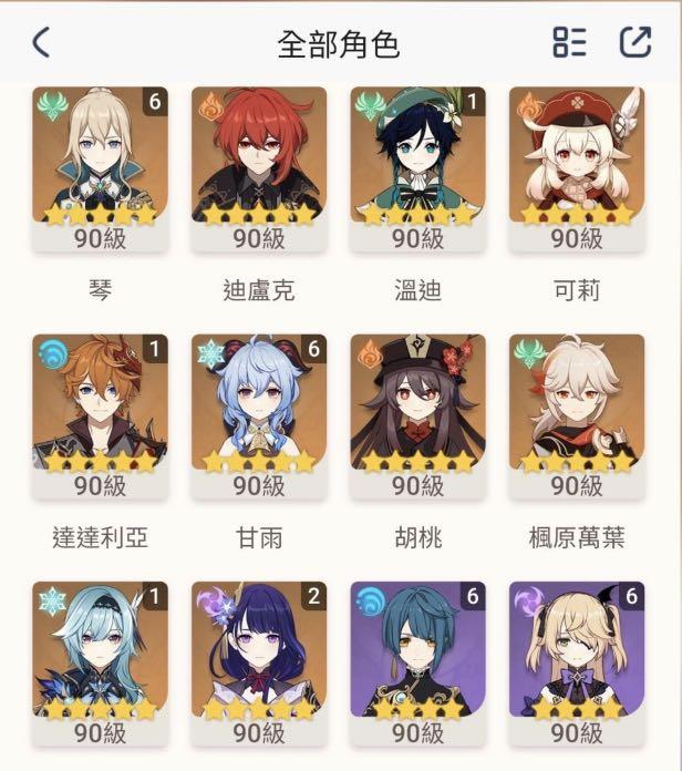 原神亞服56金滿命甘雨連2精專2命雷神連專滿命琴 莫娜0命鐘 溫 萬 胡 心 八手上40幾抽月卡148天聖遺物全部都畢業 電子遊戲 遊戲機配件 遊戲禮物卡及帳戶