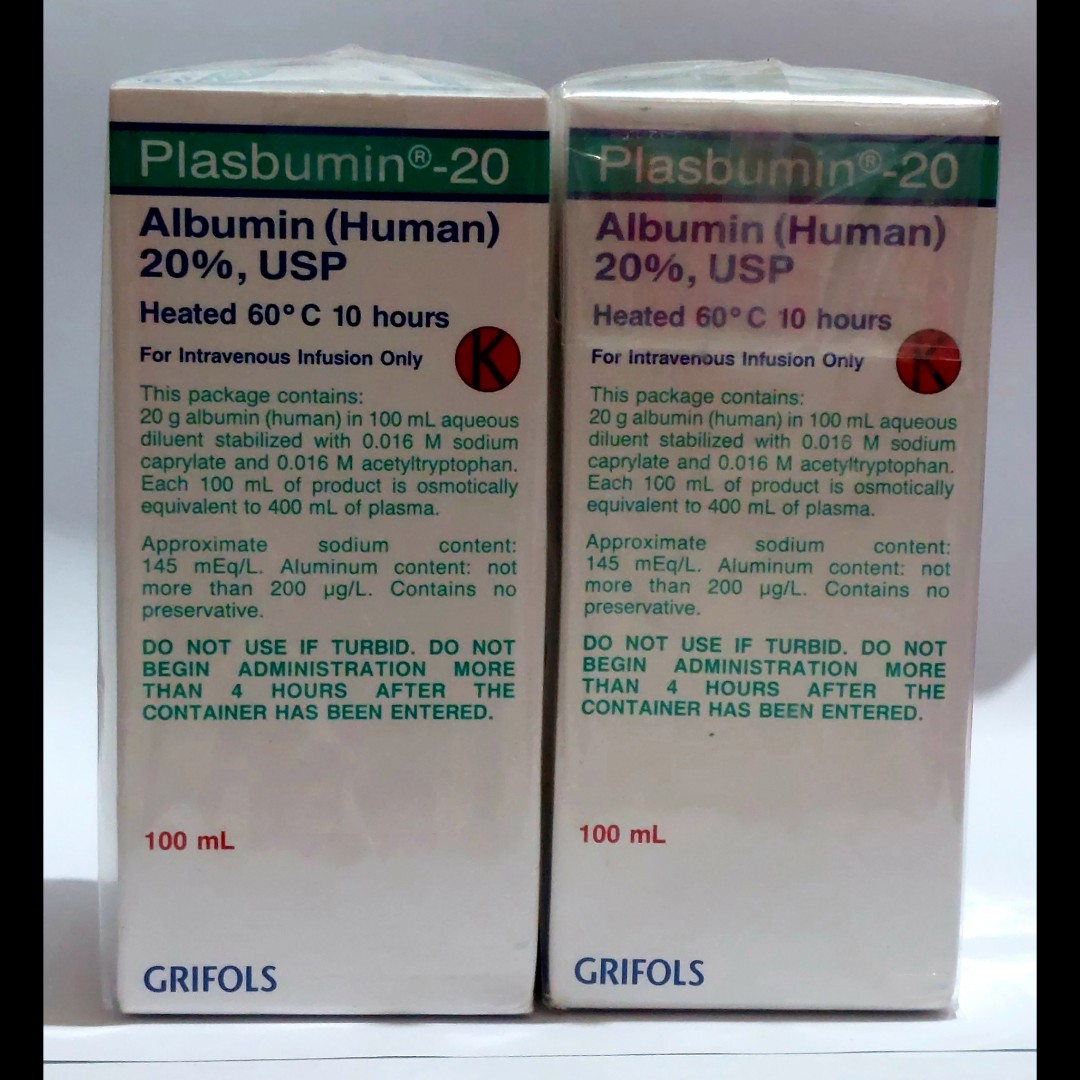 Albumin (Human) 20% Plasbumin Grifols 100ml, Kesehatan & Kecantikan