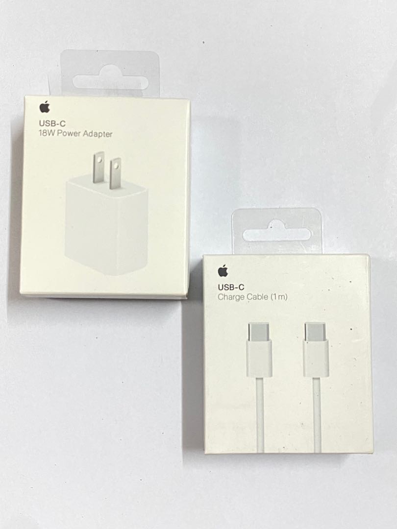Apple iPhone Charger 18 watts adapter and Usb c to Lightning cable