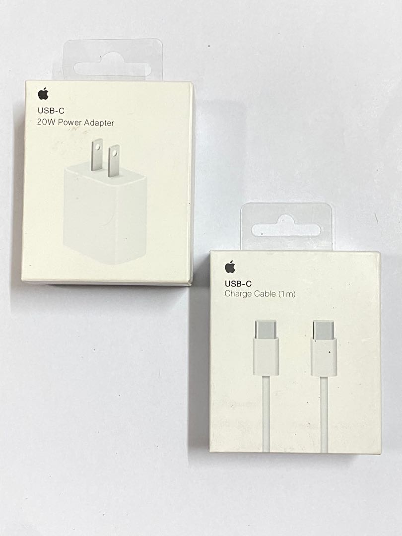 Apple iPhone Charger 20 watts adapter and Usb c to Lightning cable