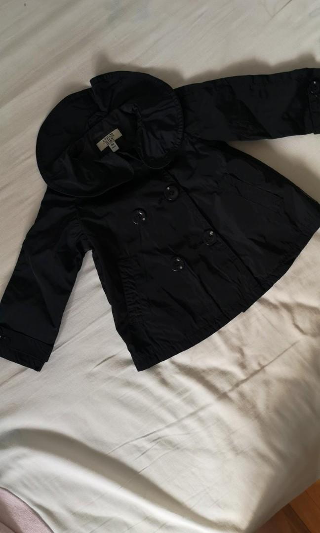 Armani Baby Black Trench Coat for your Mini Fashionista Never worn in new mint condition. Light weight. Size per tag for 9 months old boy girl
