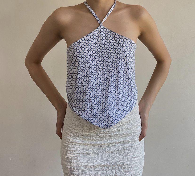 Asymmetrical Halter Top, Women's Fashion, Tops, Sleeveless on Carousell