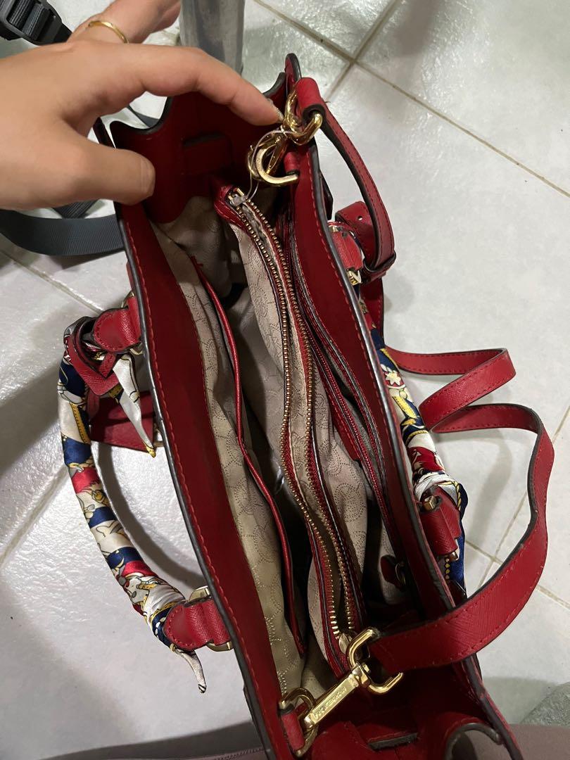Authentic Michael Kors Dark Red Bag, Women's Fashion, Bags & Wallets,  Shoulder Bags on Carousell