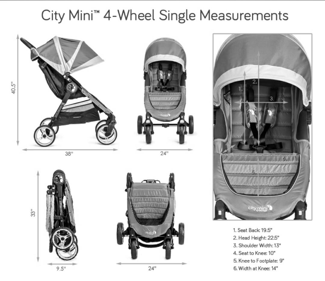 Baby Jogger City Mini 4 wheeler Black Babies Kids Going Out Strollers on Carousell
