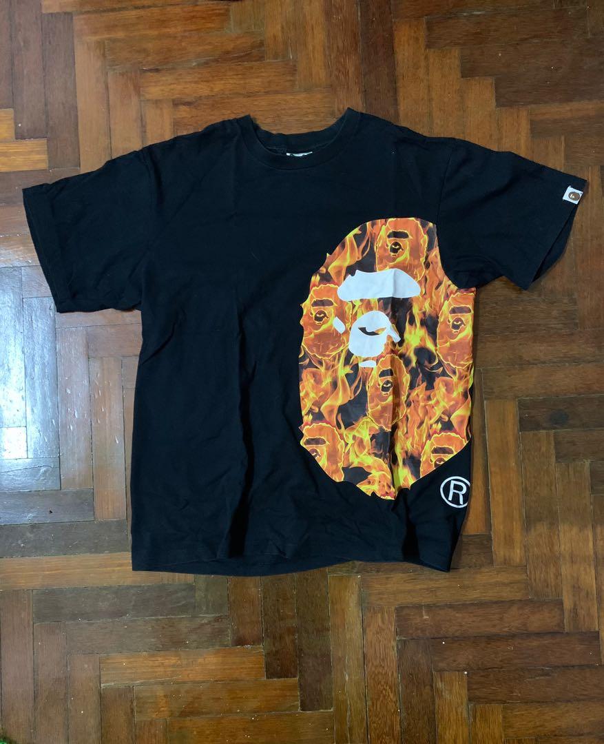 Bape hot sale flame tee
