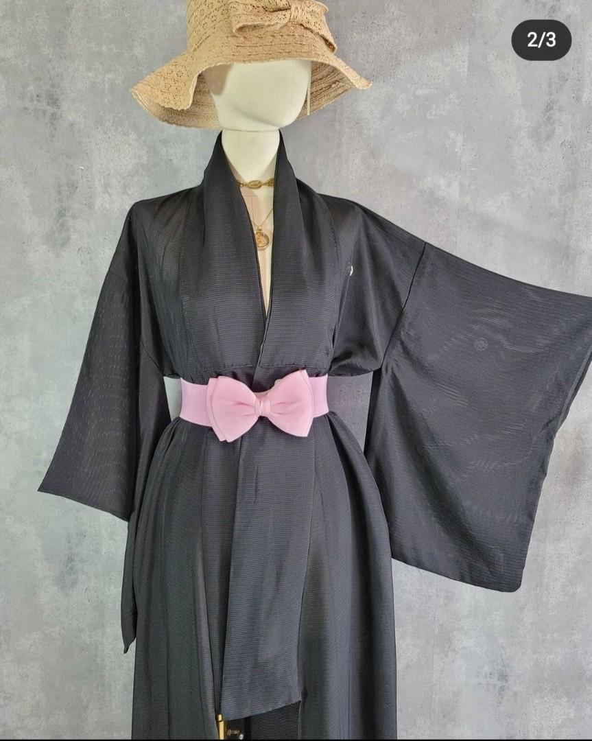 Black sheer kimono, Women's Fashion, Coats, Jackets and Outerwear on