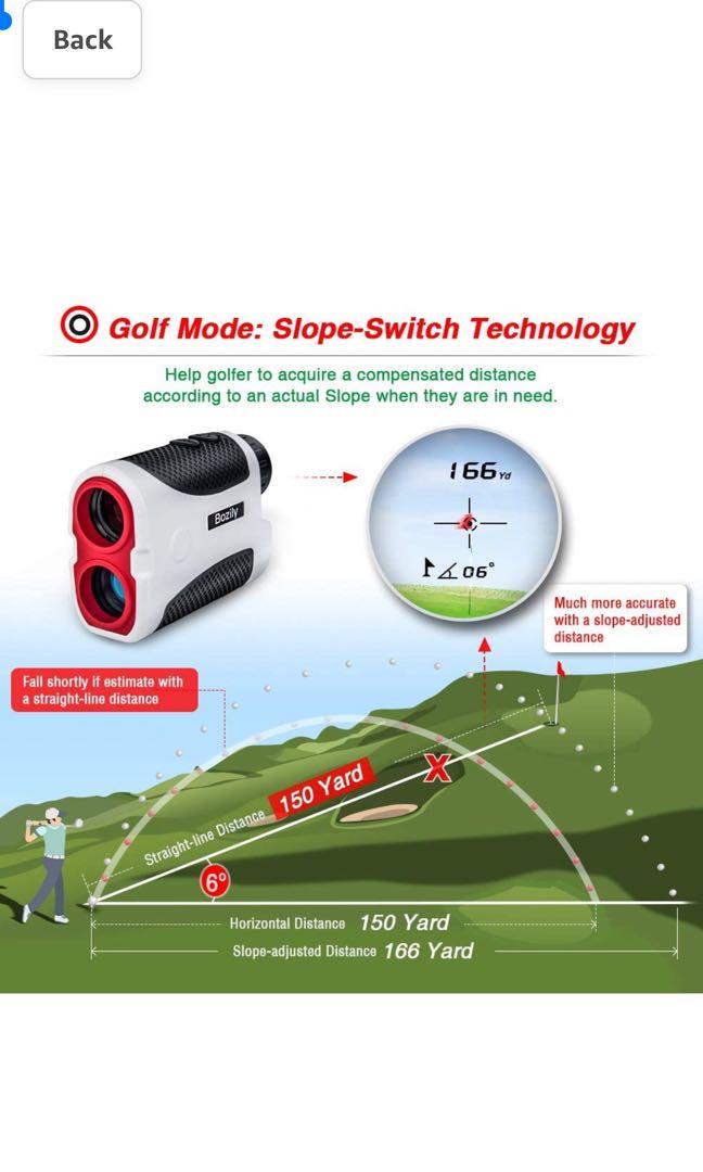 Bozily Golf Rangefinder,Hunting Rangefinder 6X Laser Range Finder 1000