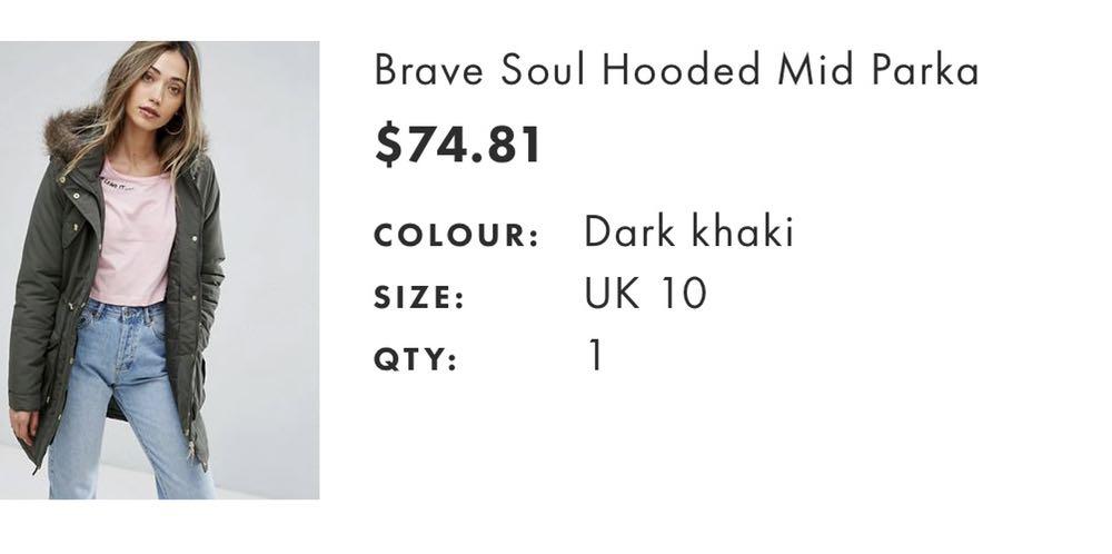 Brave soul hooded mid parka online