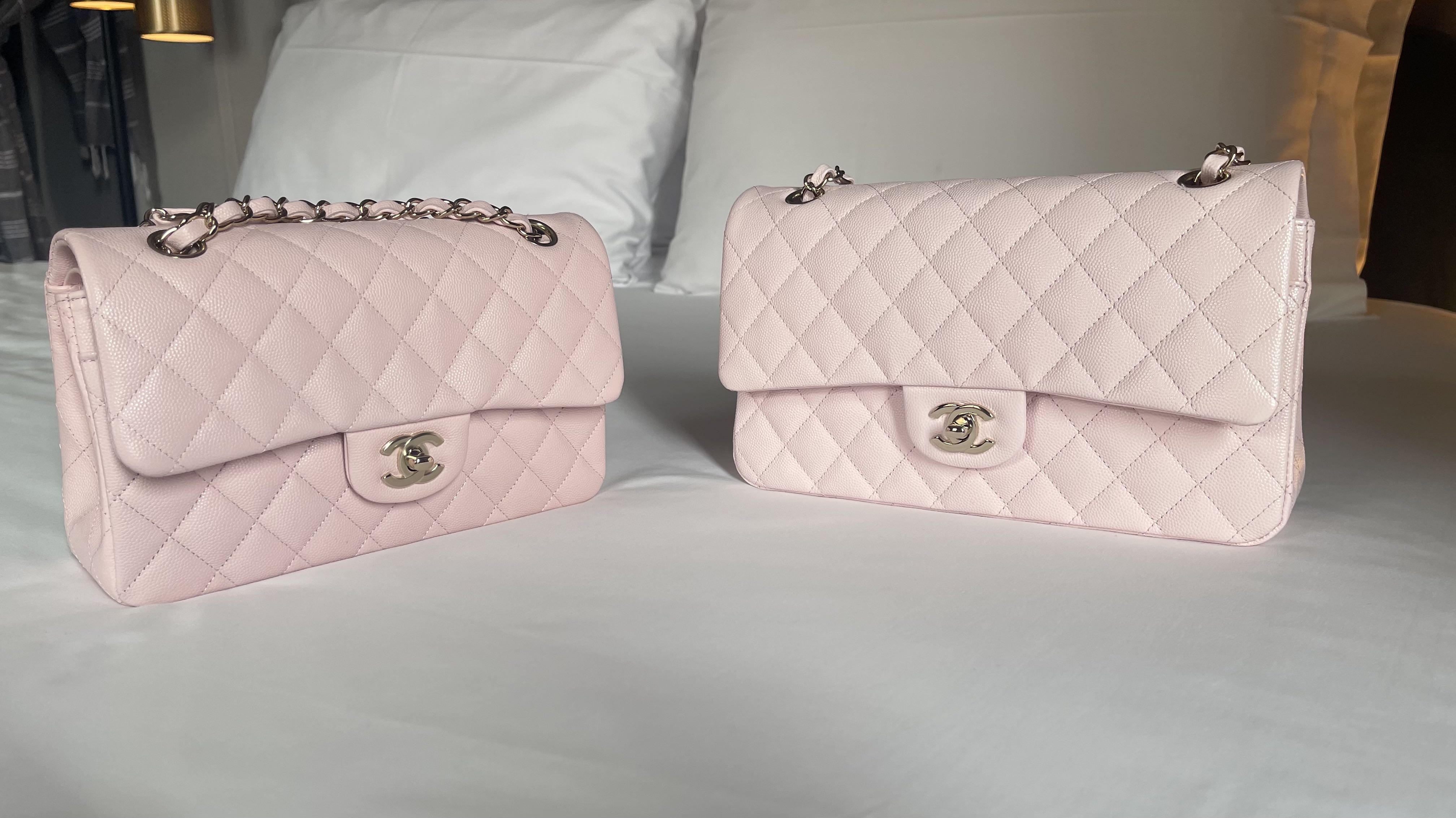 Chanel 22C Medium Classic, Caviar, Pink GHW - Laulay Luxury