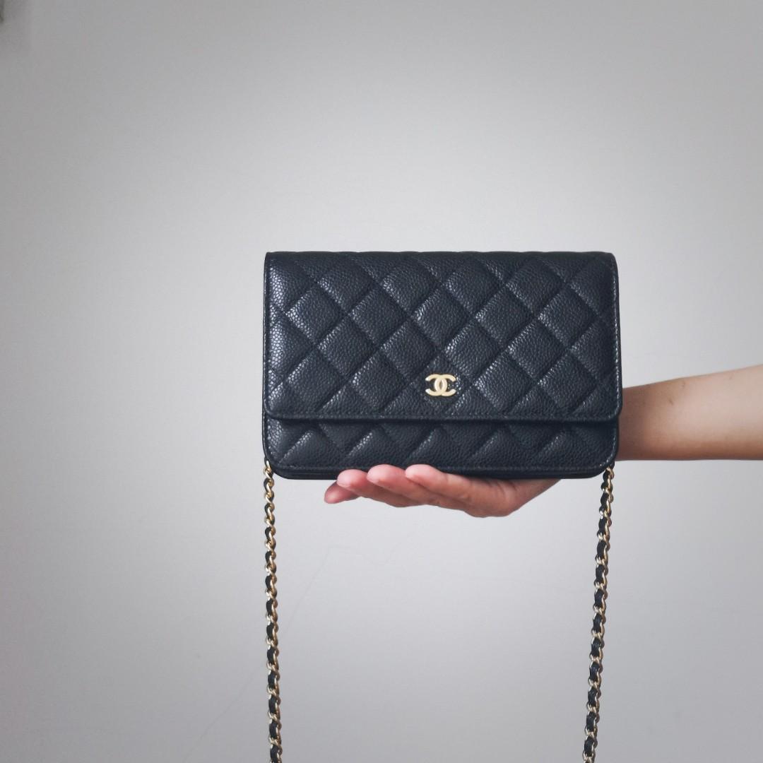 Chanel Timeless Wallet On Chain Caviar Beige  SACLÀB