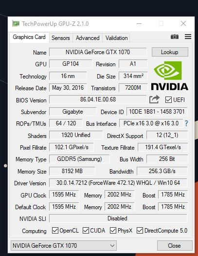 CHEAPEST Gigabyte GTX 1070 G1 Gaming 8GB Triple Fan