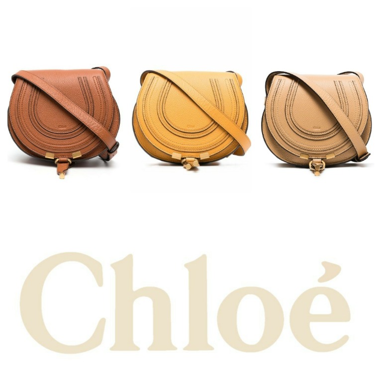 Chloé Marcie Small Suede Saddle Bag in Green