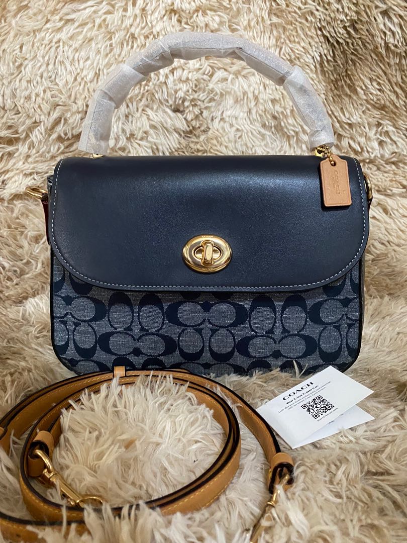 Coach Marlie Top Handle Chambray denim, Luxury, Bags & Wallets on Carousell