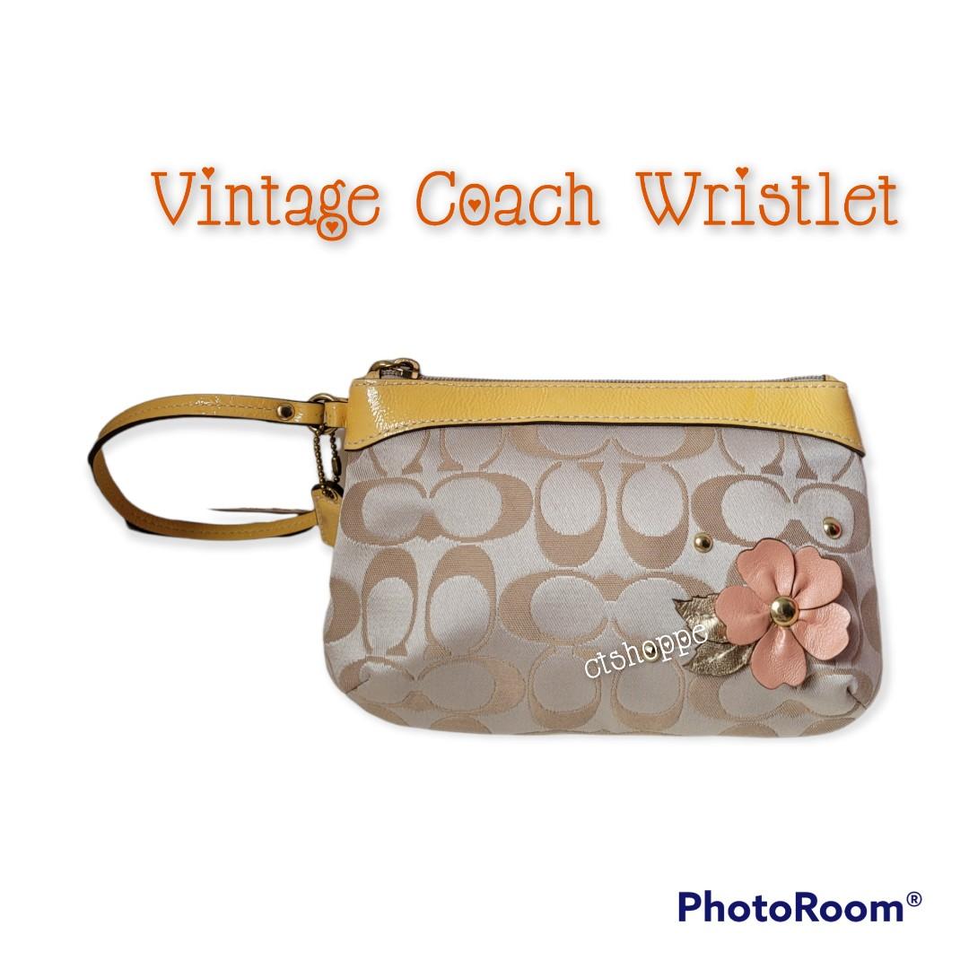Coach Vintage Signature Jacquard Wristlet Purse, Luxury, Bags