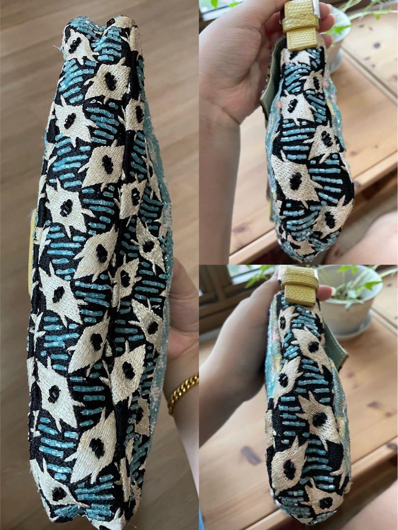 Pre-owned Fendi Lizard-Trimmed Sequin Baguette Bag – Sabrina's Closet