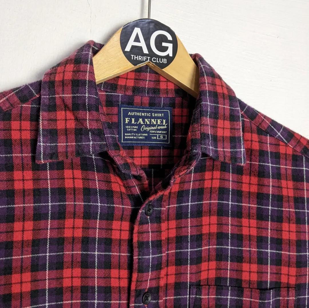 Flannel Uniqlo Red Plaid, Fesyen Pria 