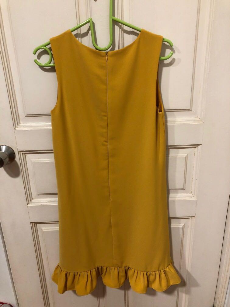 flowy formal casual mustard yellow dress
