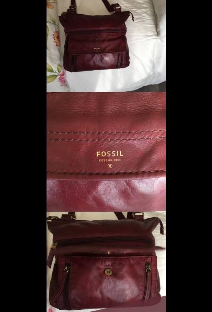 Black Leather Fossil Issue No. 1954 Tote Purse