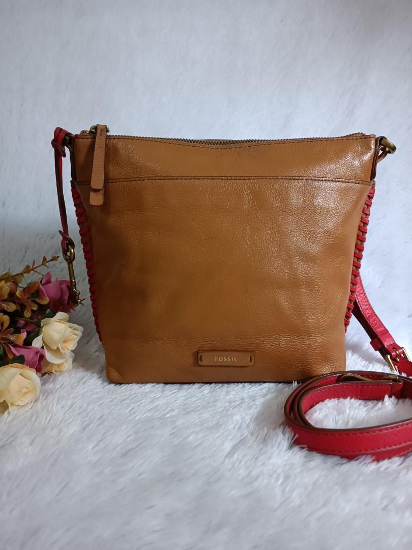 Fossil Julia Crossbody Two Tone Leather Authentic Fesyen Wanita Tas Dompet di Carousell