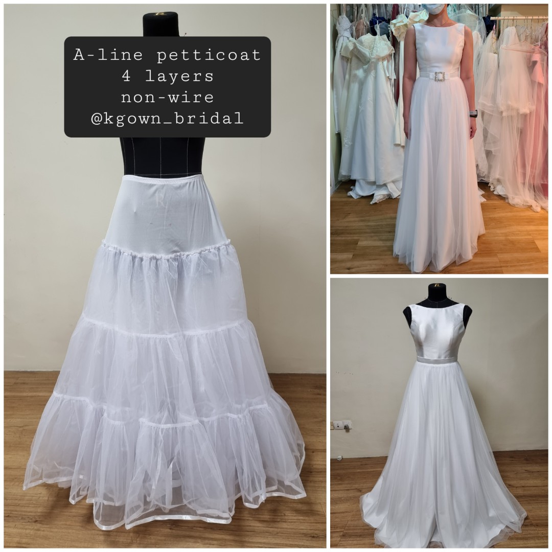Full length A line petticoat without wire, Women's Fashion, Dresses & Sets,  Evening dresses & gowns on Carousell