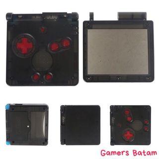 Gameboy Advance SP Housing Transparent Black GBA Case Transparan Hitam