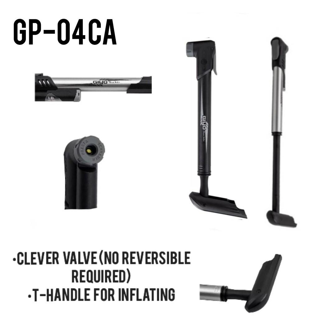 Giyo Bicycle Clever Aluminium Pump with Pressure Gauge Portable Air