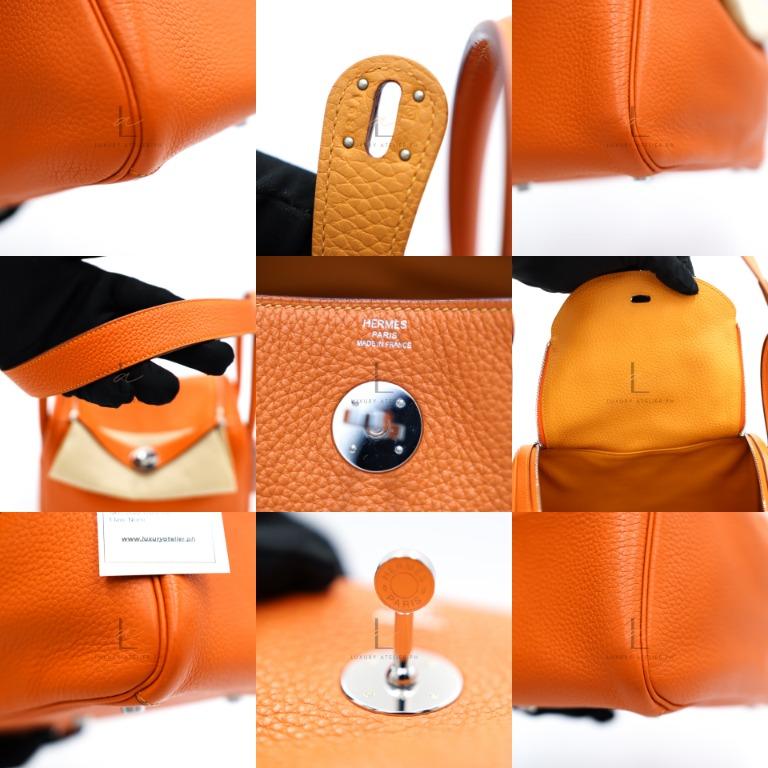 Hermes Lindy 26 Like New On hand (Category: Luxury Bags & Wallets) located in Paranaque City. Submitted by luxuryatelier.ph (Listing ID 1147789675, Image 3). Description: CASH: Php 406,100 only CARD* / LAYAWAY* / PAYPAL: Php 423,000 only (*3 months installment) Model: Lindy 26; Date Code: Q - 2013 Condition: 8.5-9/10 Excellent (Very minimal signs of usage) Material: Clemence; Color: Classic Orange; Hardware: PHW Size: 26*13*18, handle: 13cm; stra