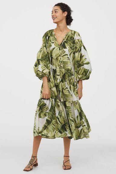 Leaf dress h&m hot sale