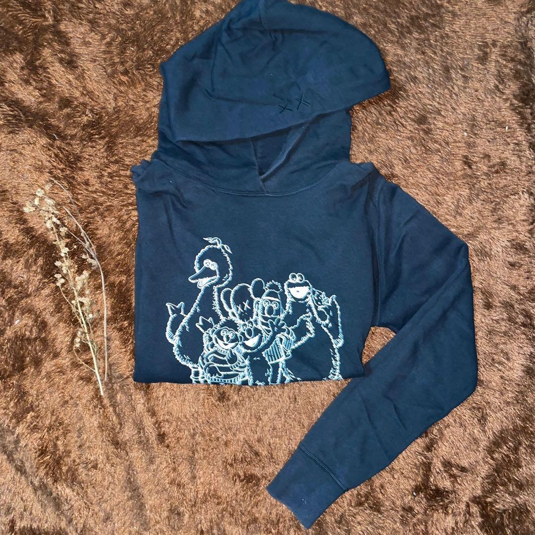 Hoodie KAWS x Sesame Street Uniqlo lengan panjang Fesyen Pria Pakaian Atasan di Carousell