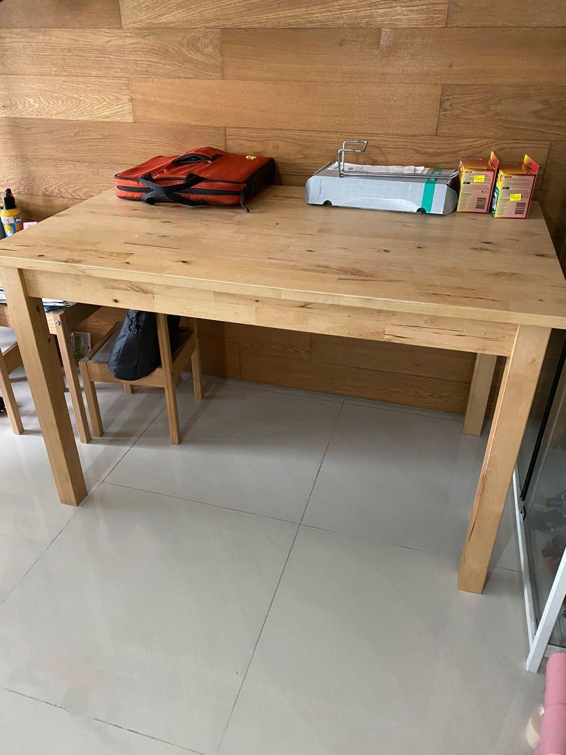 IKEA bjorkudden birch dining table, Furniture & Home Living, Furniture