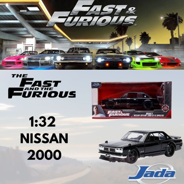 Jada 1:32 Fast & Furious Brian'S Nissan Skyline 2000 Gt-R (Kpgc10) Diecast  Model Collection, Hobbies & Toys, Toys & Games On Carousell