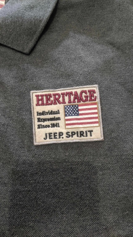 Kaos Polo Jeep Abu-abu Tag Official Vintage Full Bordir
