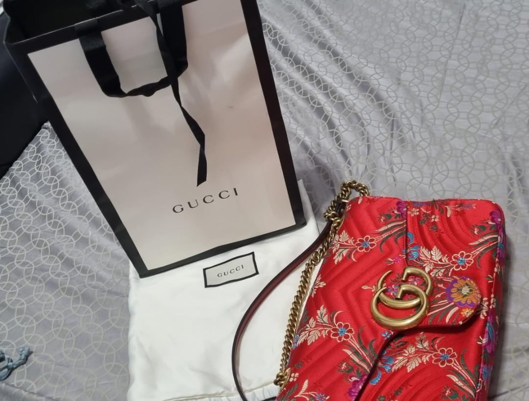 Gg marmont floral jacquard shoulder online bag