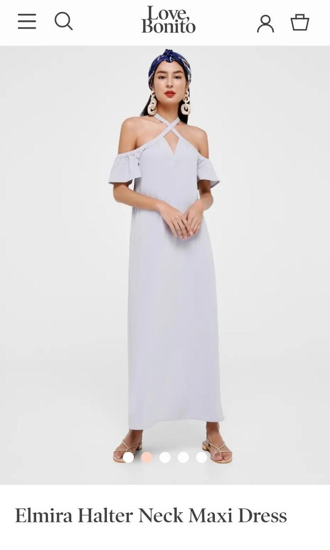 Lb Love Bonito Elmira Halter Neck Maxi Dress light grey XS
