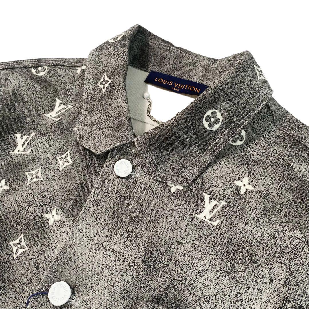 Louis Vuitton Monogram Spray Motif Workwear Grey Shirt