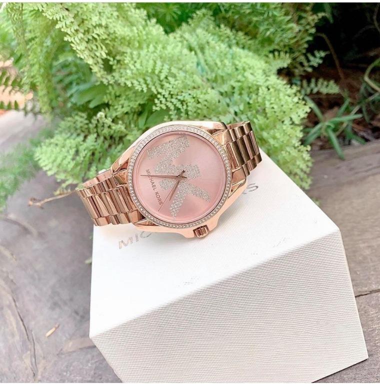 Michael Kors Bradshaw Pave Crystal Bezel with MK Crystals in Dial Three ...